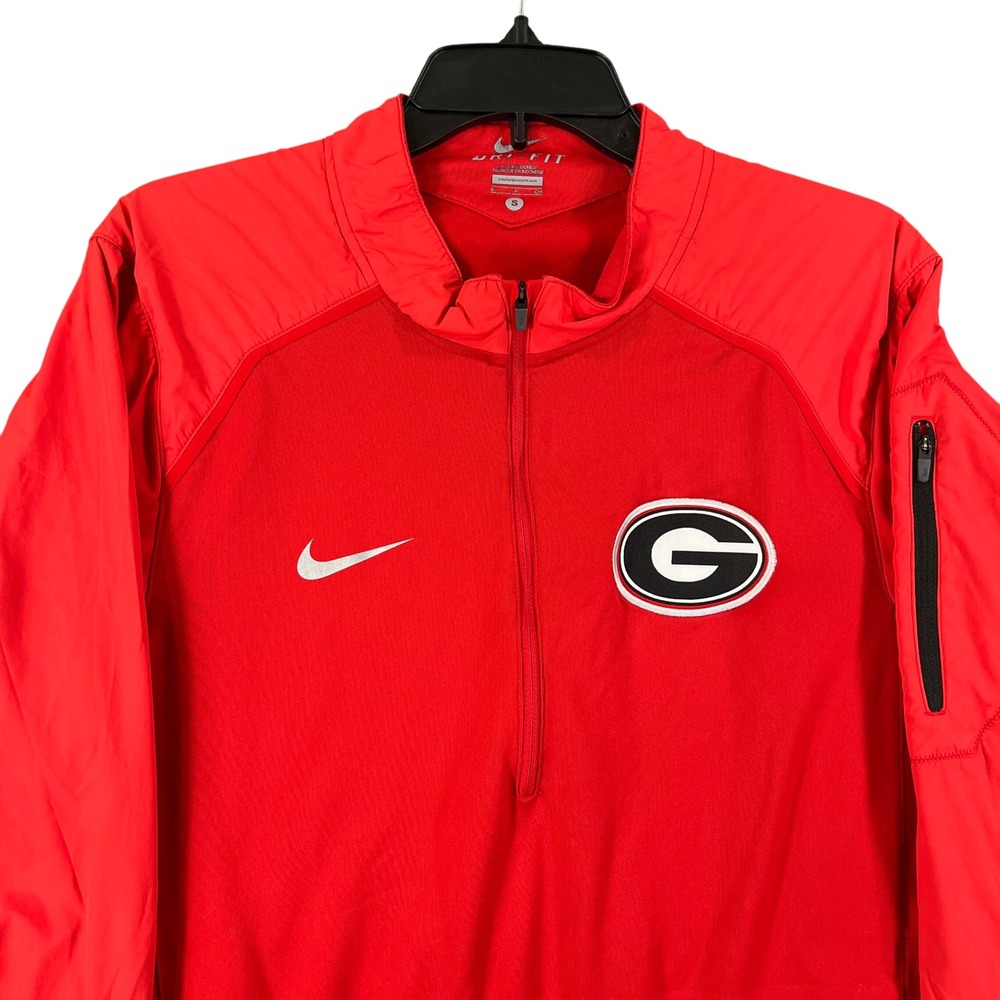 Georgia Bulldogs Nike Dri-FIT Quarter Zip Mens S Red G Logo Sleeve Pocket